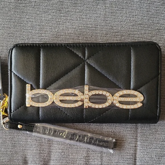 Bebe NWT Black Quilted Wallet - Picture 1 of 7